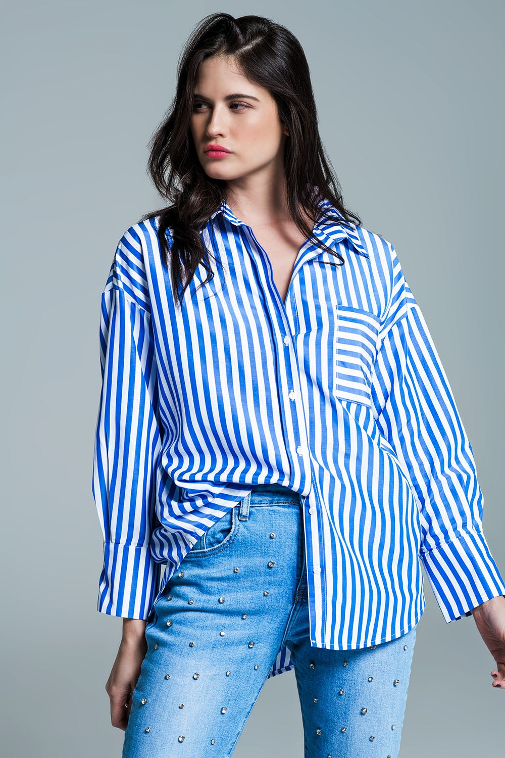 Cary's Blue Stripe Blouse