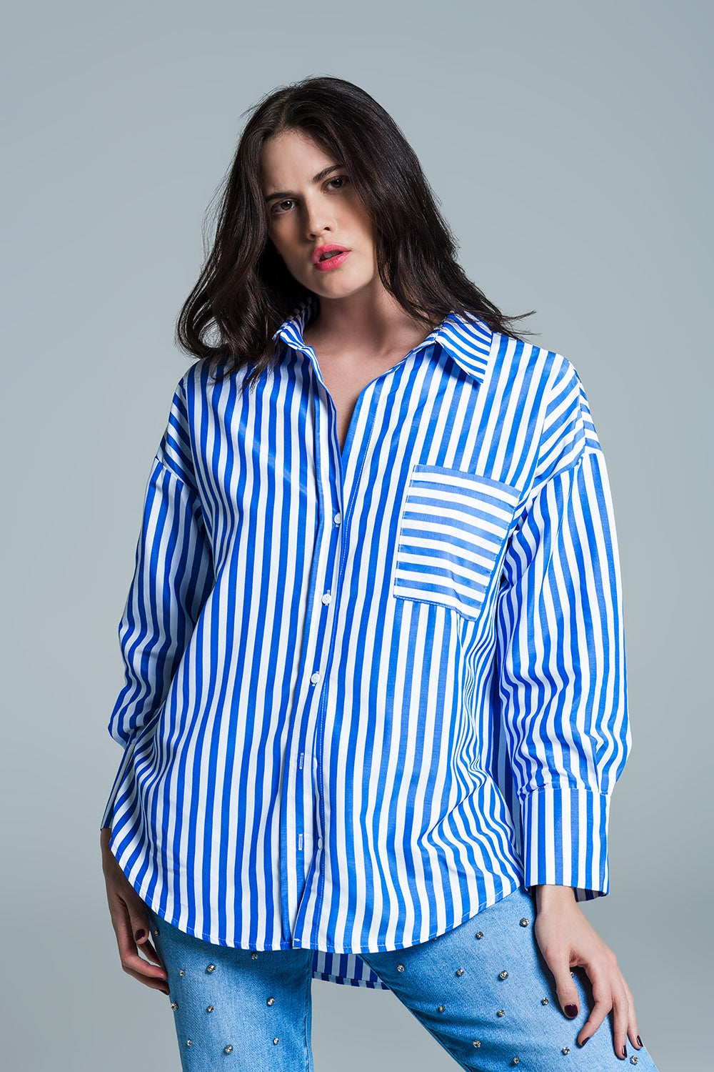 Cary's Blue Stripe Blouse