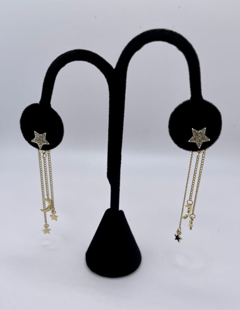 Sun Moon Tassel Earrings