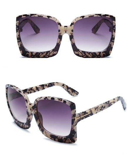 Oversized Ombre Lens Frame Sunglasses