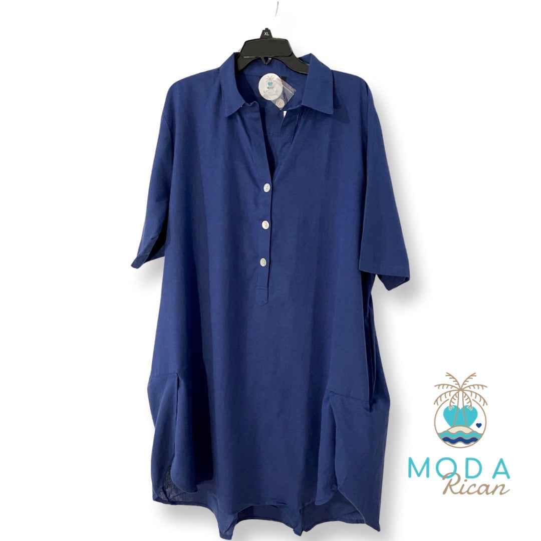 Silvia's Shirt Dress with Short Sleeve