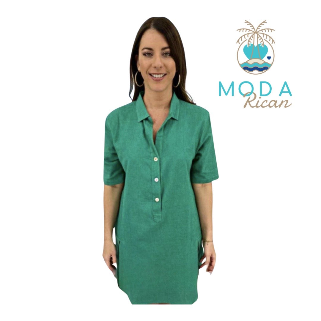 Silvia's Shirt Dress with Short Sleeve