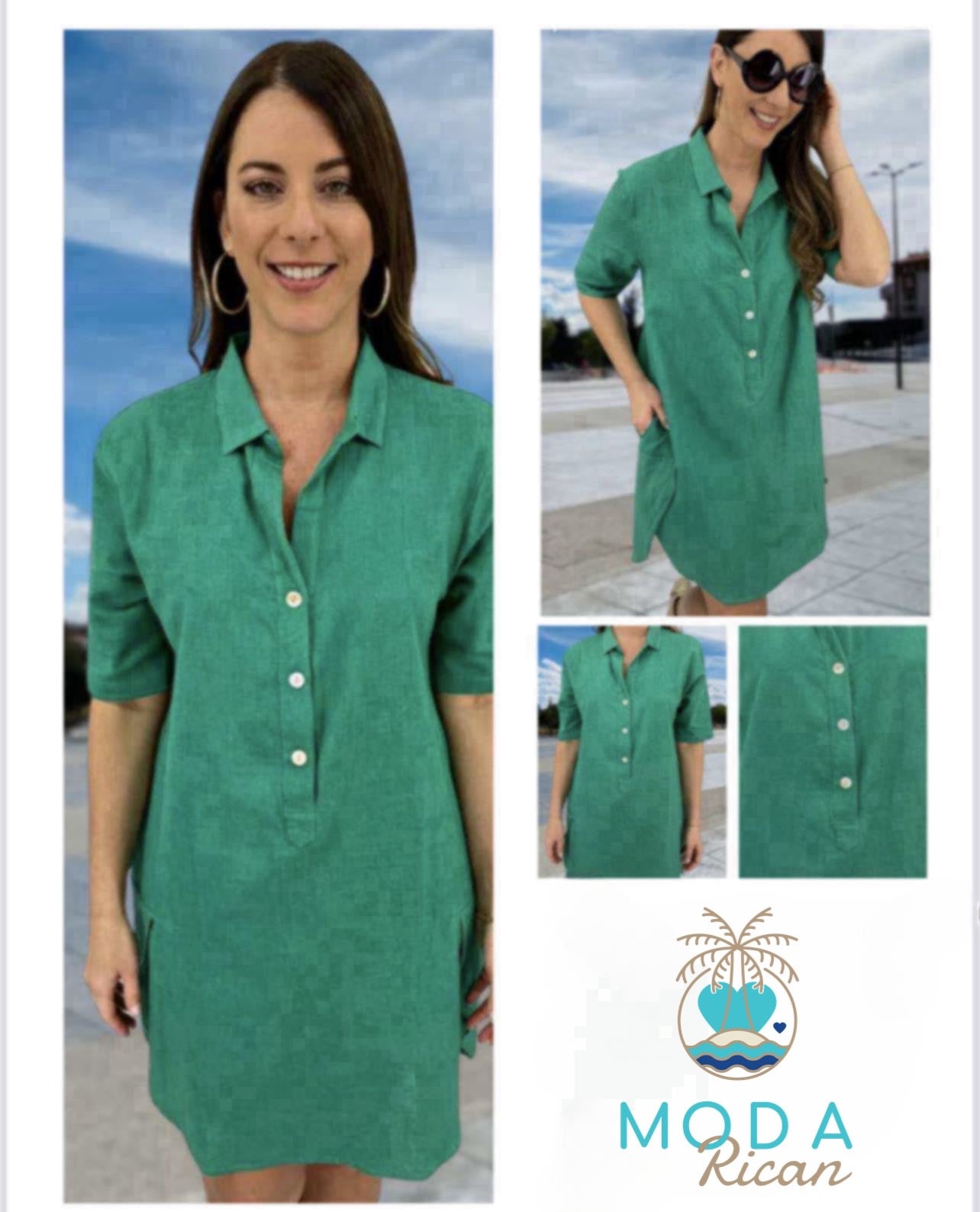 Gretchen's Shirt Dress with Short Sleeve