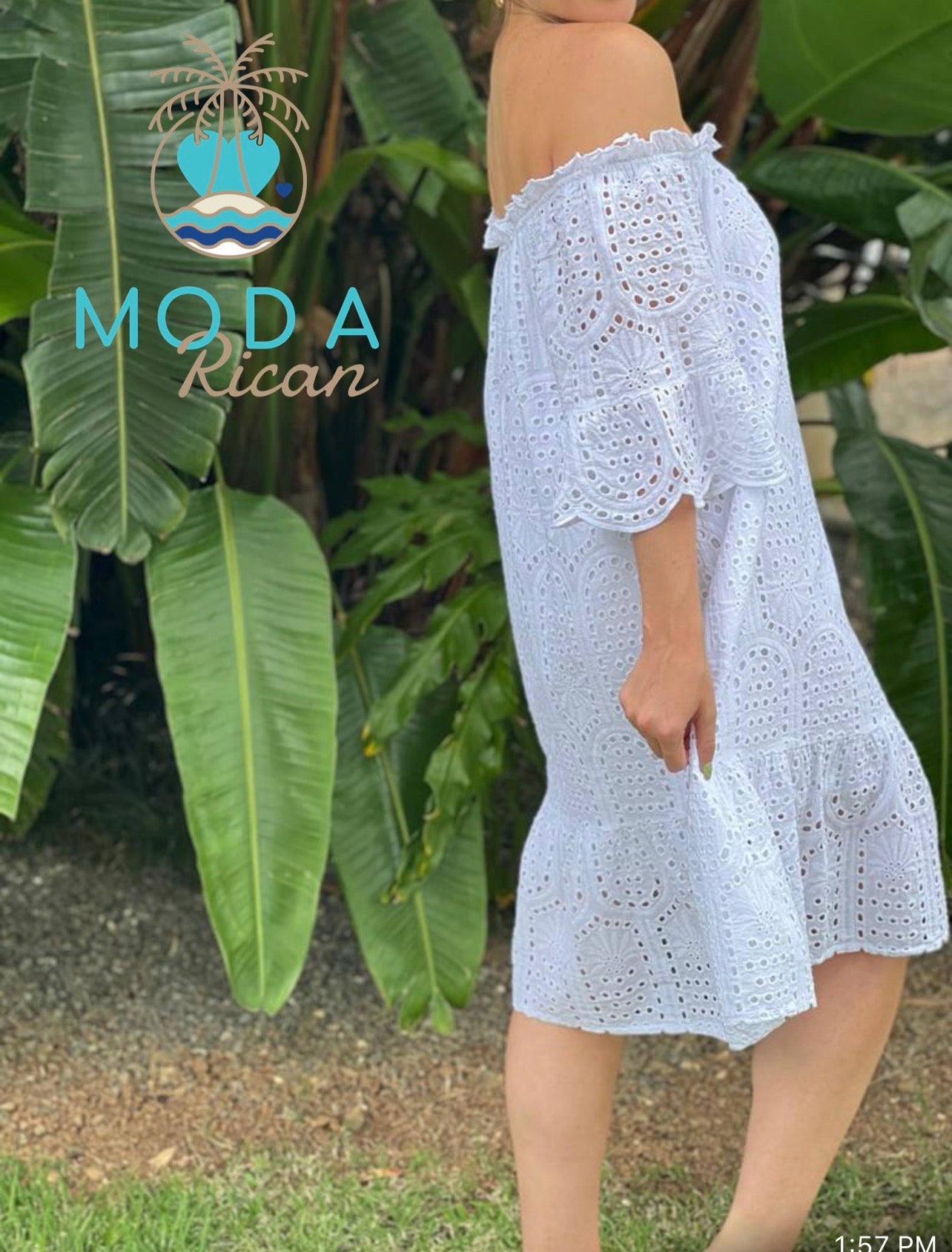 Monica's  Eyelet Short Dress